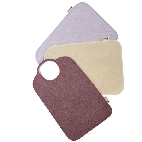 Lot De 3 Bavoirs Éponge À Encolure Élastiquée Violet - Violet