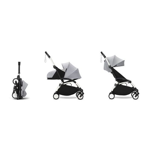 Poussette Stokke® Yoyo³ De La Naissance À 3 Ans - Cadre Blanc/Stone - Gris