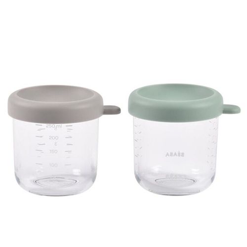 Lot De 2 Petits Pots De Conservation En Verre 250ml Sage Green Gazelle - Multicolore