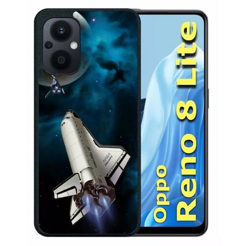 Coque pour oppo reno8 lite - nasa planete - silicone - noir