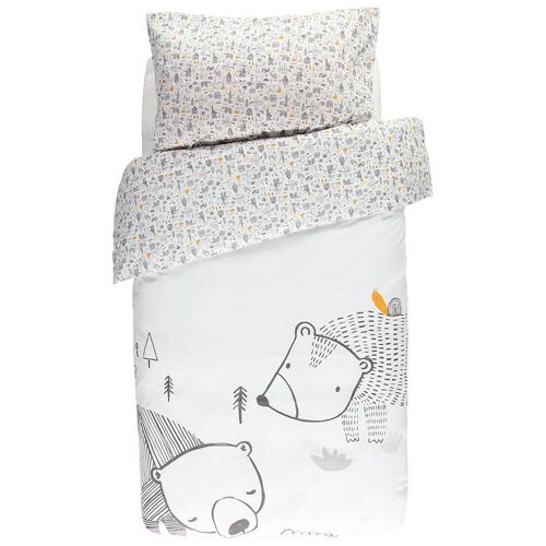 Parure De Lit Avec Housse De Couette Et Taie D'Oreiller Nos Petits Amis - Blanc