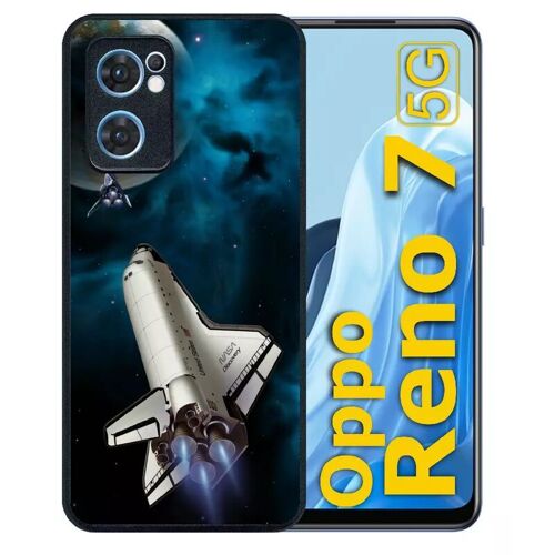 Coque pour oppo reno7 5g - nasa planete - silicone - noir