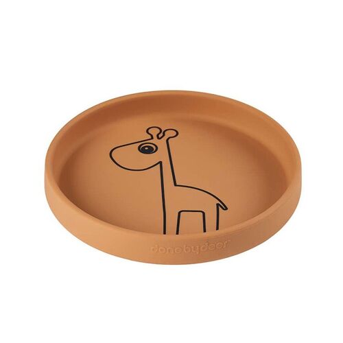 Assiette Bébé Silicone Antidérapante Raffi Marron - Done By Deer