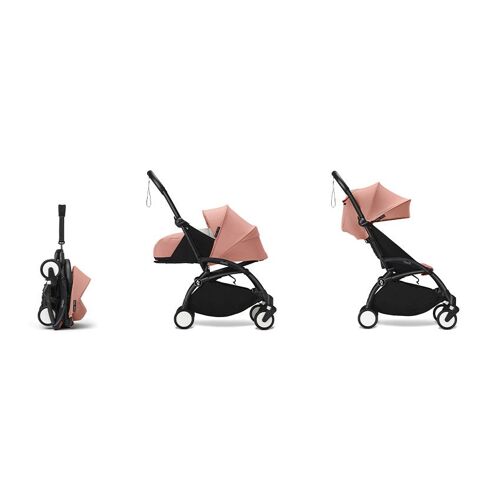 Poussette Stokke® Yoyo³ De La Naissance À 3 Ans - Cadre Noir/Ginger - Rose