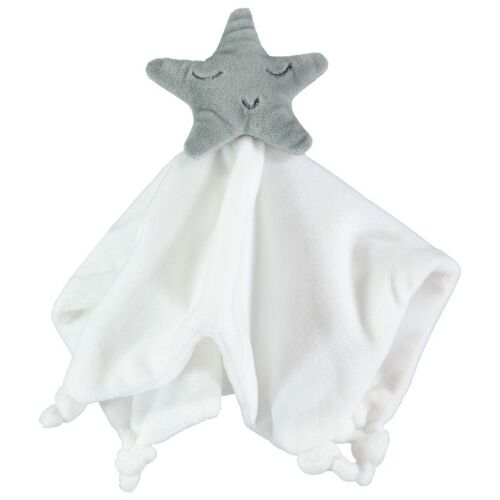 Doudou Plat Étoile En Velours - Blanc