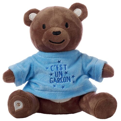 Habillage Pour Peluche Annonce De Naissance "C'Est Un Garçon" - Bleu Clair