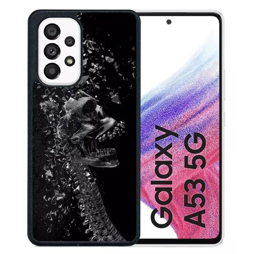Coque Pour Galaxy A53 5g - Squelette Verre Bris - Silicone - Noir