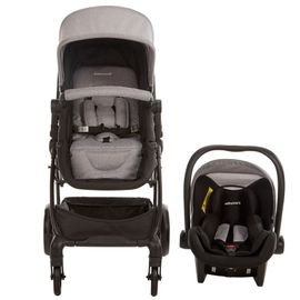 Poussette Trio Combinée Avec Siège-Auto Et Couffin Gris Chiné/Noir - Gris