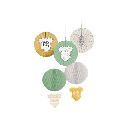 Lot De 5 Suspensions Hello Baby - Multicolore