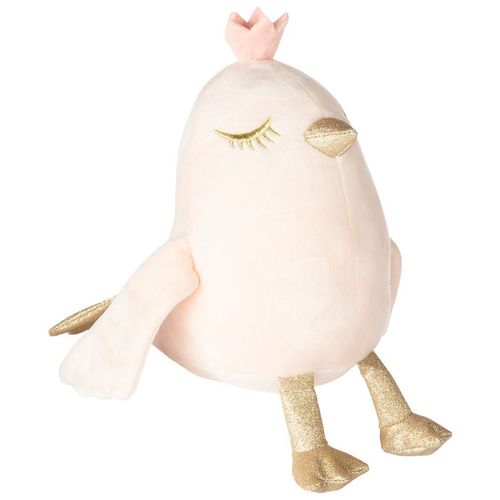 Oiseau En Peluche À Détails Brodés Dorés - Rose Clair