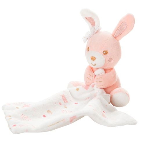 Doudou Mouchoir Lapin - Rose Clair
