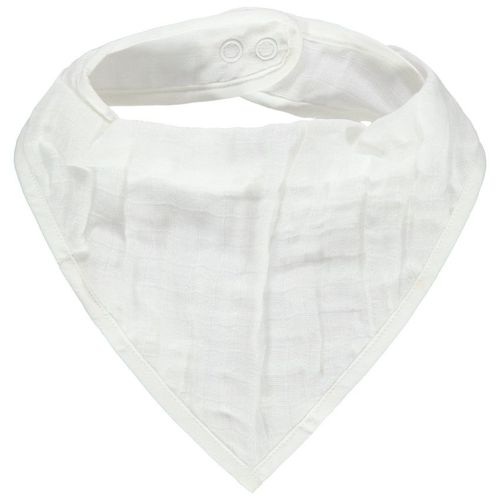Bavoir Forme Bandana En Coton - Ecru