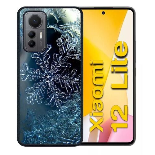 Coque pour xiaomi 12 lite - flocon de neige eau - silicone - noir