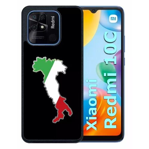 Coque pour redmi 10c - botte italie fond noir - silicone - noir