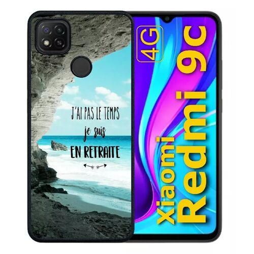 Coque Pour Redmi 9c - J Ai Pas Le Temps Je Suis En Retraite Paysage Mer - Silicone - Noir