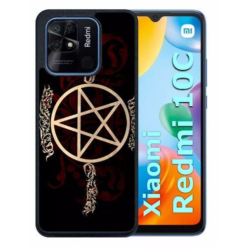 Coque Pour Redmi 10c - Pentagramme Baroque - Silicone - Noir