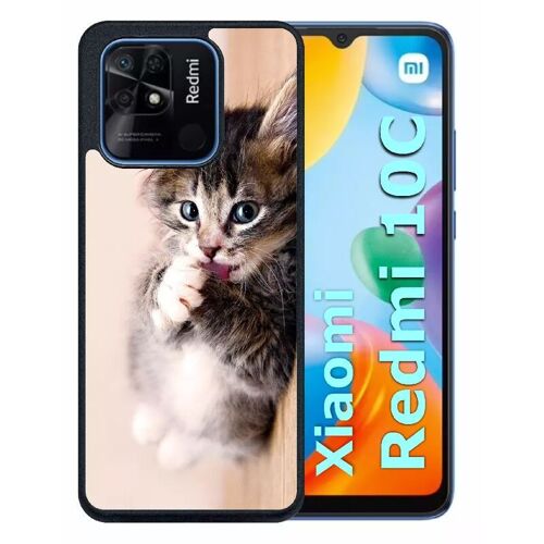 Coque Pour Redmi 10c - Chaton Tout Mignon - Silicone - Noir