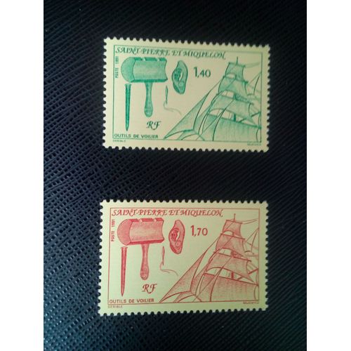 Timbre Saint Pierre Et Miquelon Yt 535 - 536 Séries: Outils Voilier 1991 ( 0090705 )