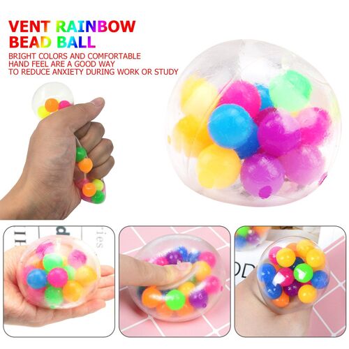 Balle Anti-Stress Spongieuse Arc-En-Ciel, Jouet Anti-Stress, Anti-Stress, Offre Spéciale
