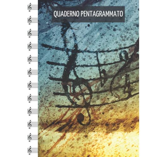 Quaderno Pentagrammato: Spartiti Di Musica, 12 Pentagrammi Per Pagina, 110 Pagine