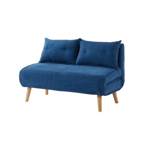 Canapé 2 Places Convertible En Tissu Valerio - Bleu
