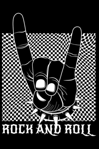 Teufelsgruss Pommesgabel Metalhand & Roll Rocker: Din A5 Kariert 120 Seiten / 60 Blaetter Notizbuch Notizheft Notiz-Block Rock N 'roll Motive & Heavy Metal Geschenke