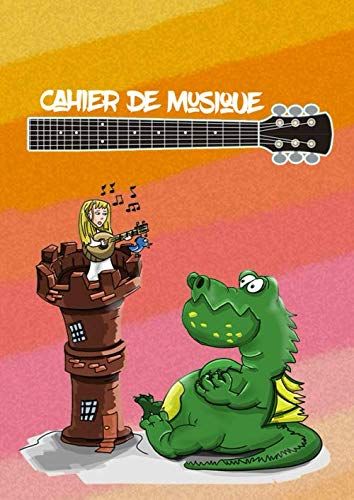 Cahier De Musique Avec Portée Pour Guitare Pour Débutant: Carnet De Partitions : Cahier De Solfège, Leçon De Musique, Guitare Enfant Découverte