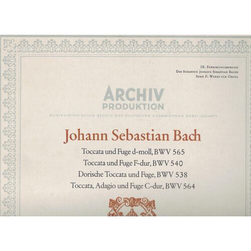 Toccata Und Fuge D-Moll, Bwv565, Toccata Und Fuge D-Moll, Bwv540, Etc.