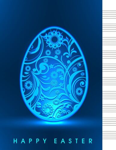 Blank Sheet Piano Music Notebook Kids 100 Pages Of Wide Staff Paper - Happy Easter: Music Writing Notebook With 10 Empty Staves - Blank Sheet Piano Music Composition Notebook Kids Wide Grand Staff Man
