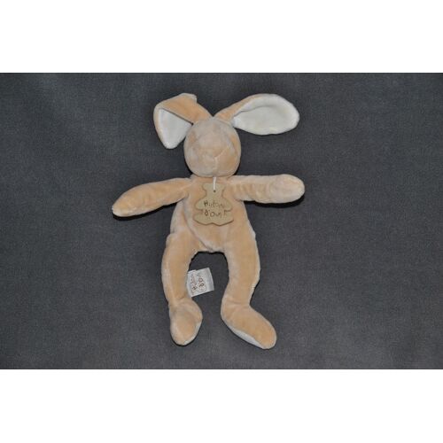 Lapin Peluche Doudou Histoire D'ours Brun/Beige Intérieur Oreille Et Dessous Pattes Ecru/Crème 30 Cm Oreilles Comprises