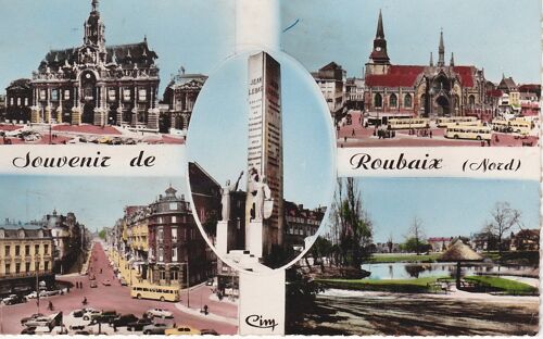 Carte Postale  Souvenir De Roubaix  Nord Combier Cim 125