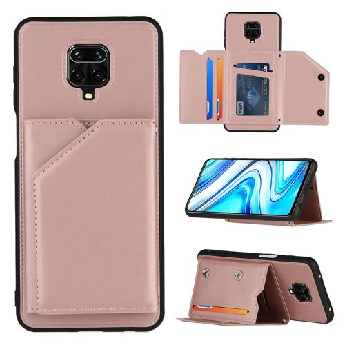 Coque Xiaomi Redmi Note 9pro Max,Portefeuille Coque Pour Xiaomi Redmi 9 Pro Max Avec Porte Cartes,Etui En Cuir Pu Avec Fentes Pour Cartes,Double Fermoir Magnétique Et Antichoc Durable Coquille Or Rose