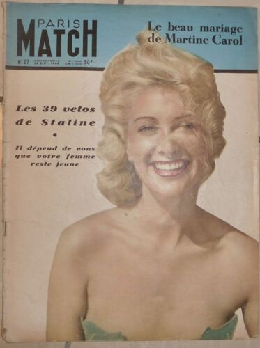 Paris Match N°27 Du 24 Septembre 1949 Martine Carol 