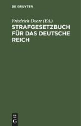 Strafgesetzbuch Für Das Deutsche Reich