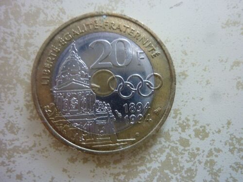 Pièce De 20 Francs - Pierre De Coubertin, Centenaire De La Création Du Cio 1894-1994 