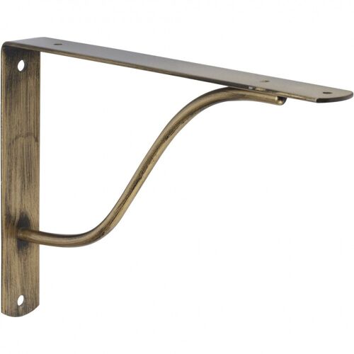 Equerre Curva acier cuivré marron, H.17 x P.24 cm