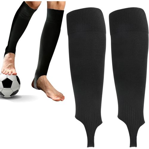 Kalanka-2 Paires Stirrup Chaussettes De Football Homme Garçon Noir, Chaussette Foot Enfant Football Socks