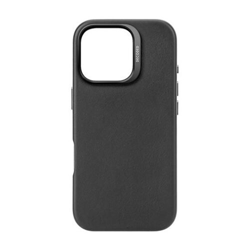 Coque pour iPhone 16 Pro Antichocs en Cuir Compatible MagSafe Decoded Noir