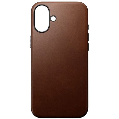 Coque pour iPhone 16 Plus Compatible MagSafe Antichocs en Cuir Nomad Marron