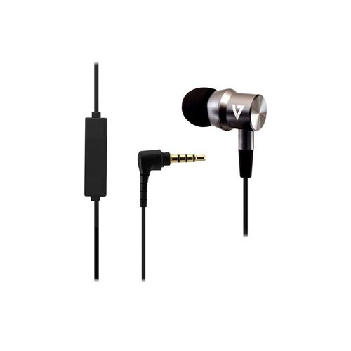 V7 HA111-3NB - Écouteurs avec micro - intra-auriculaire - filaire - jack 3,5mm - isolation acoustique