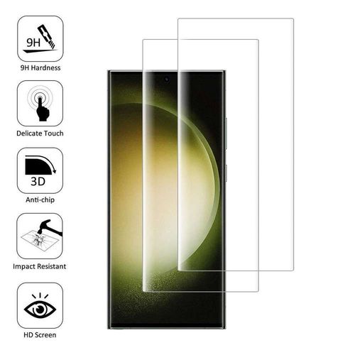 Lot/ Pack De 2 Films En Verre Trempé Pour Samsung Galaxy S23 Ultra 6.8" Bord Incurvé Resistant - Transparent