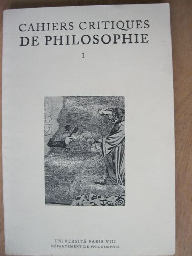 Cahiers Critiques De Philosophie 1  Juin 2005