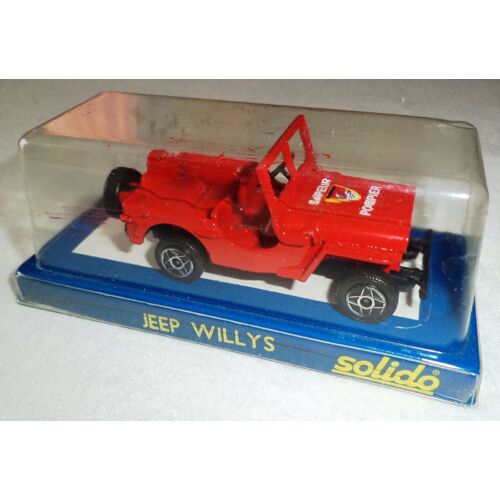 Solido S1300 - Jeep Willys Sapeur Pompier Rouge 1:43 Nb-Solido