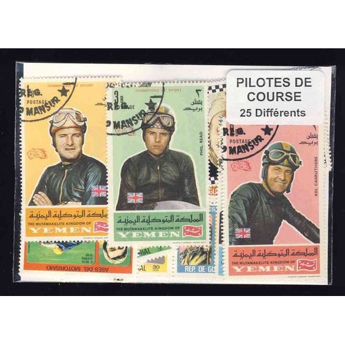 Pilotes De Course - 25 Timbres Differents 
