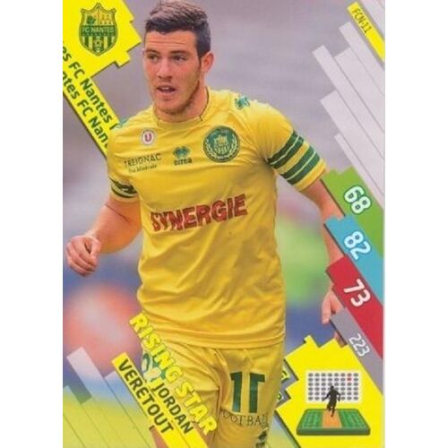 Carte Panini Foot Adrenalyn 2014 / 2015 Jordan Veretout Nantes Rising Star