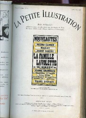 La Petite Illustration - N°304 - Theatre N°169 - 9 Ocotbre 1926 / La Fa Famille Lavollette - Comedie En Trois Actes.