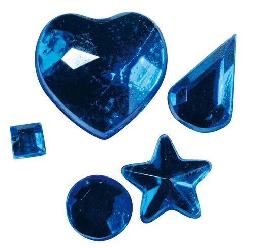 Strass À Coller Bleu Foncé (5 Formes) 58 Pièc.