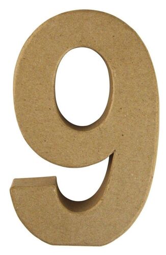 Chiffre En Papier Mâché 15cm Chiffre 9