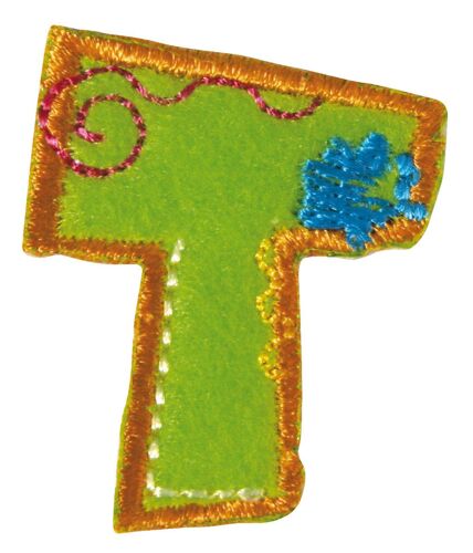 Écusson Brodé Thermocollant Lettre T 3 Cm