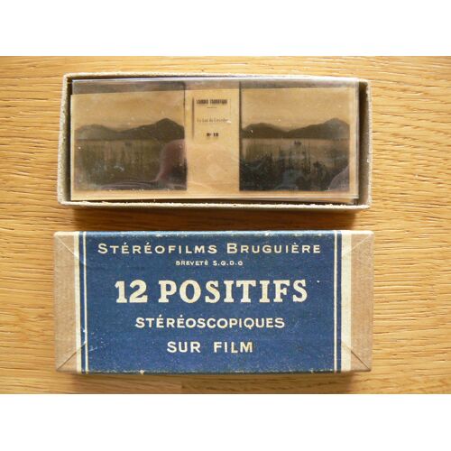 Stéréofilms Bruguière. Boite De 12 Positifs Stéréoscopiques Sur Film. Lourdes Touristique
